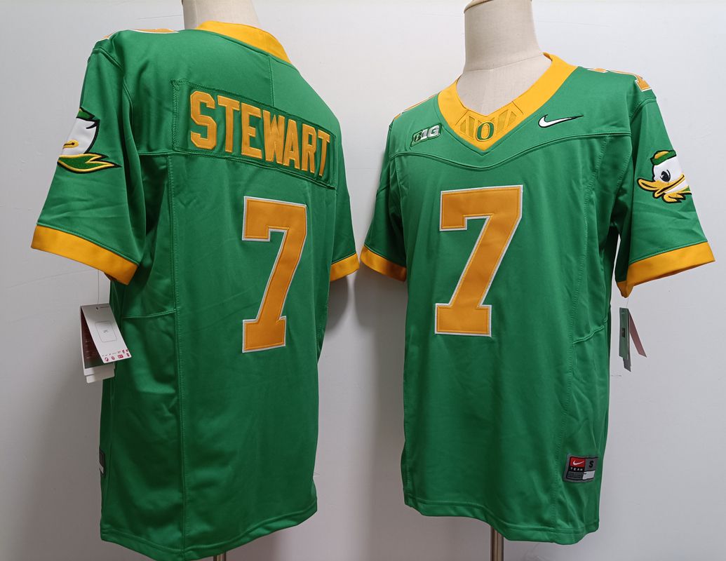 Men Oregon Ducks 7 Stewart Green Nike 2025 NCAA Jersey